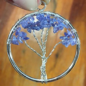 Tanzanite Tree of Life Pendant -all natural stones